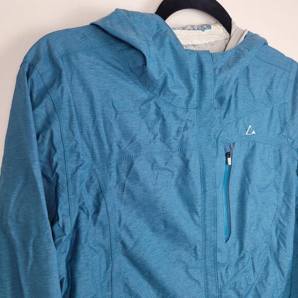 Paradox Rain Jacket Women M Blue Hooded Zip Pockets Lightweight Polyurethane - Picture 2 of 8